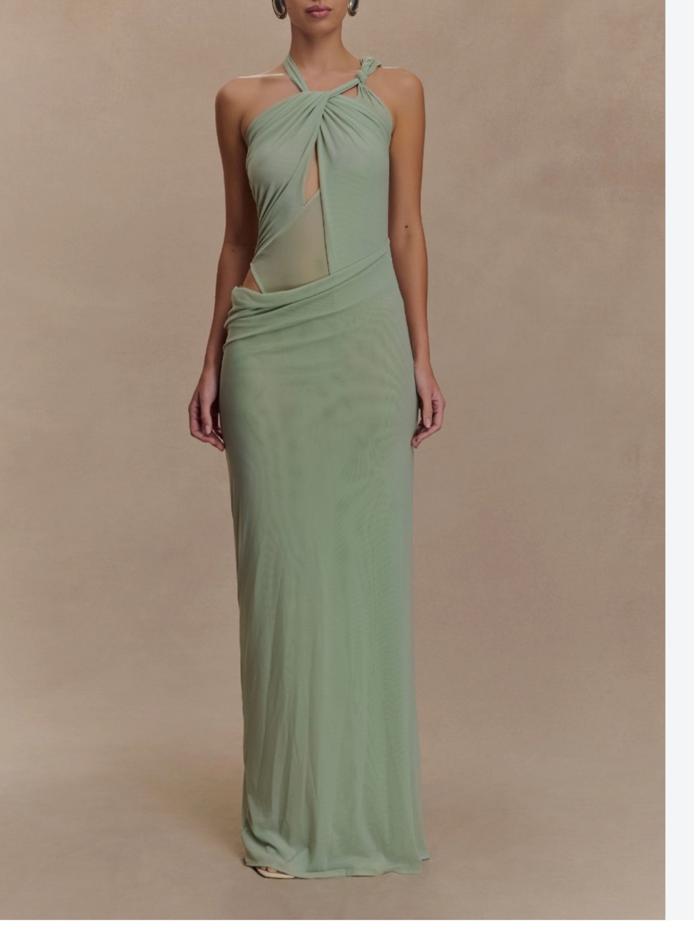 NWT Meshki Edwina Sage Green Knotted maxi dress